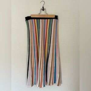 J. Crew Rainbow Striped Midi Skirt